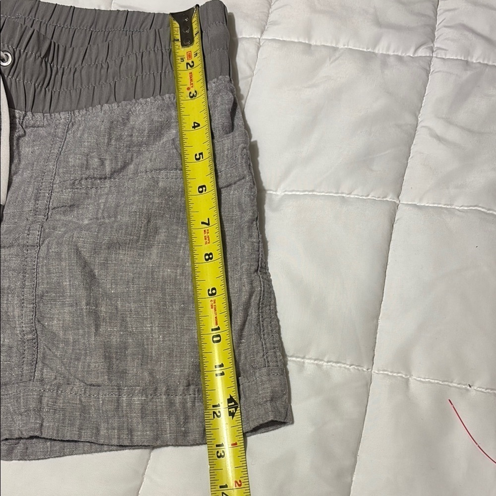 Athleta Shorts Gray Cabo Linen Pull On Drawstring size 4 - Picture 8 of 11